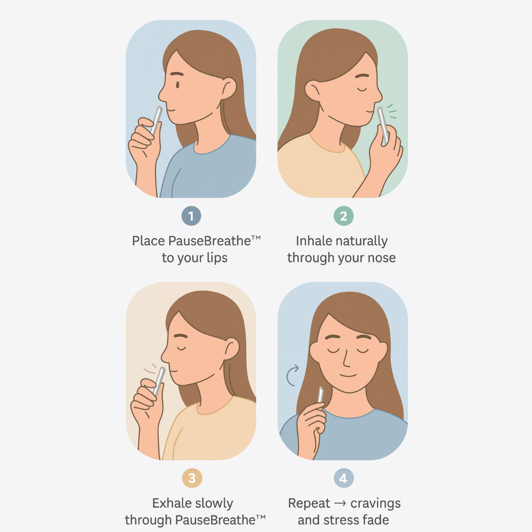 PauseBreathe™ - Instant calm. Control Cravings Naturally